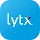 White lowercase text 'lytx' on a blue background.