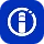 White information icon in a circle on a blue background.
