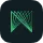 Stylized green letter N made of diagonal stripes on a dark background.