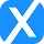 Blue square icon with a white lowercase x in the center.