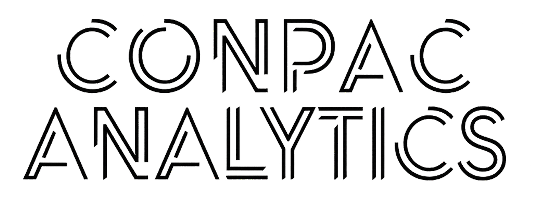 Stylized text logo reading 'CONPAC ANALYTICS' in black on a gray background.
