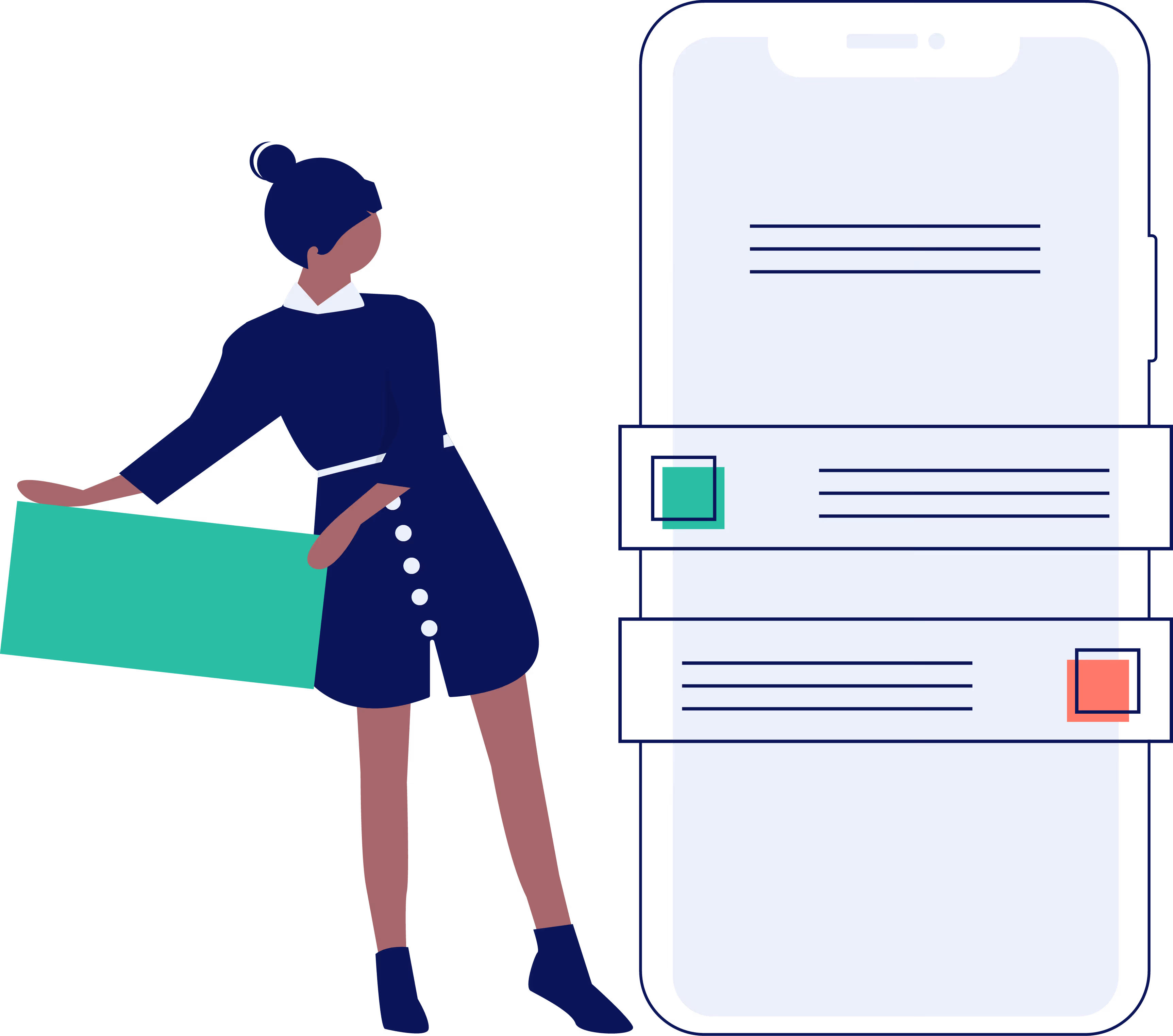 Illustration d'une soignante qui s'efforce de rester active sur la plateforme pour continuer de recevoir les offres de missions de remplacement sur l'application Hublo.