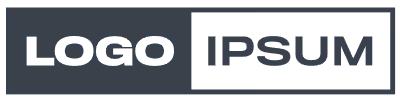 Logo Ipsum text inside a rectangular border on dark background.