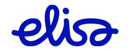 Elisa company logo in blue script.