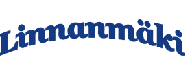 Blue text logo reading 'Linnanmäki' with a playful font style.