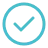 Gray check mark inside a circle icon.
