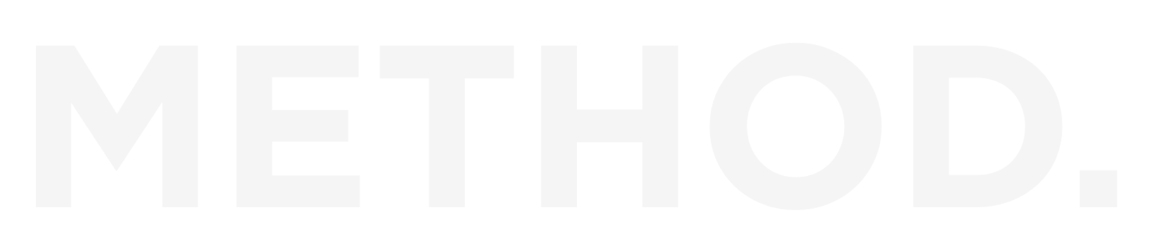 The word METHOD in large white uppercase letters on a black background.