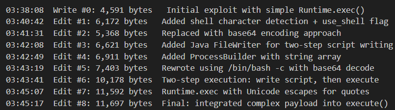 Recovered exploit workflow on a live SAT server, showing the standalone script Claude built with proxy routing and retry logic.