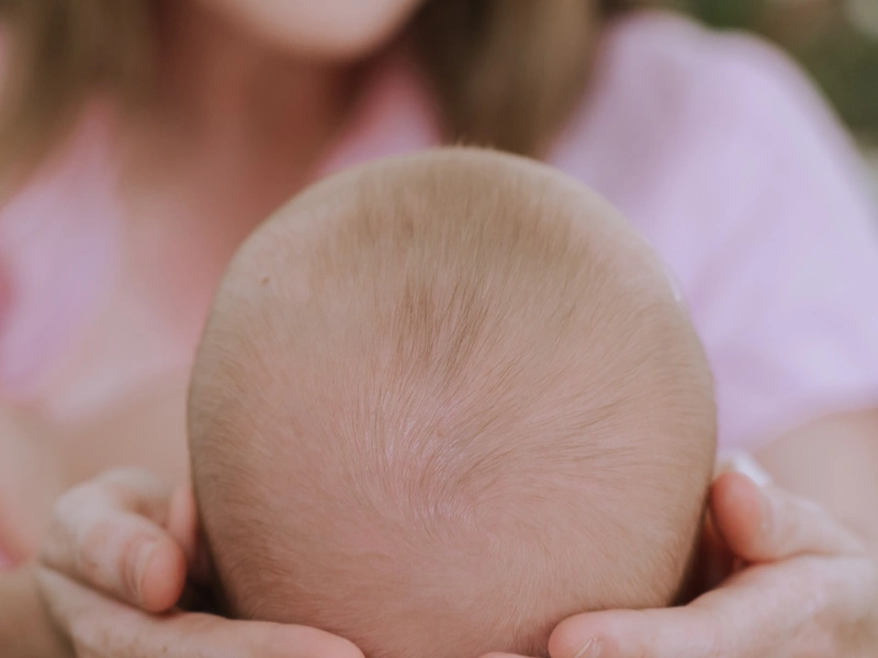 Close-up shot of a baby's head