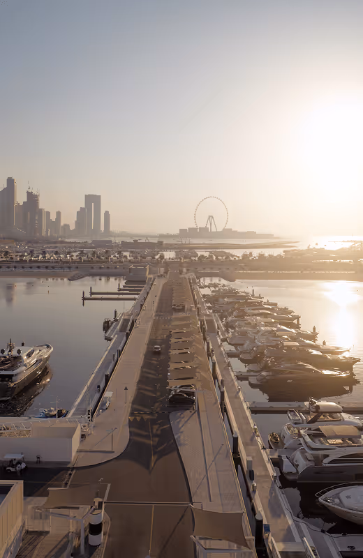 Dubai harbour marina vertical image