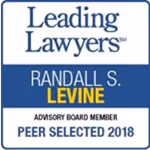 Leading Lawyers badge with name Randall S. Levine and text Advisory Board Member Peer Selected 2018.