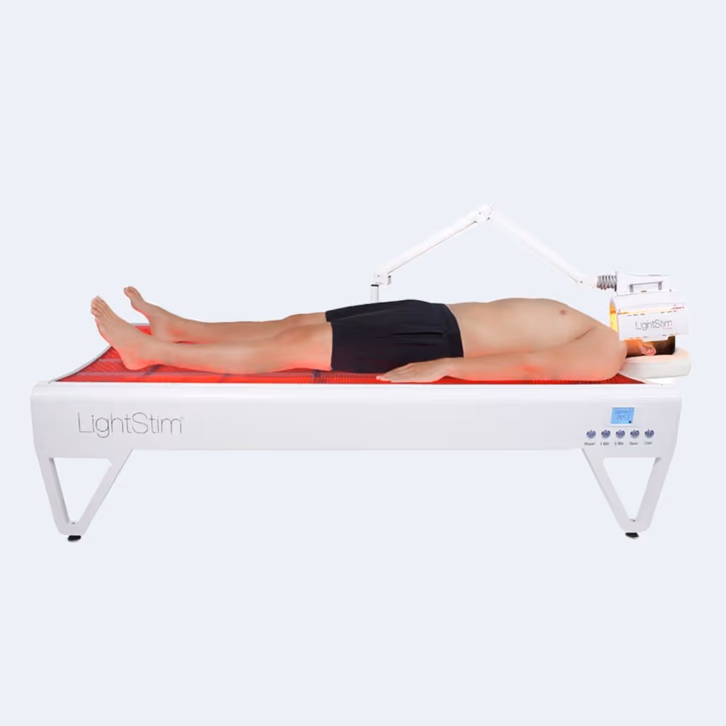 Man on lightstim bed