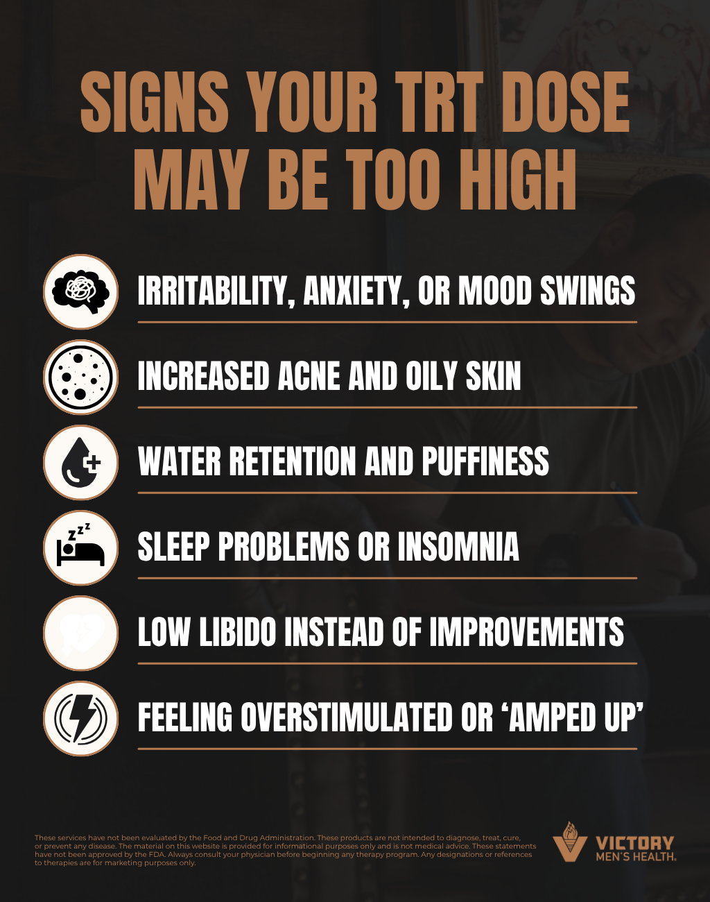 Infographic exploring signs your TRT dose may be too hgh