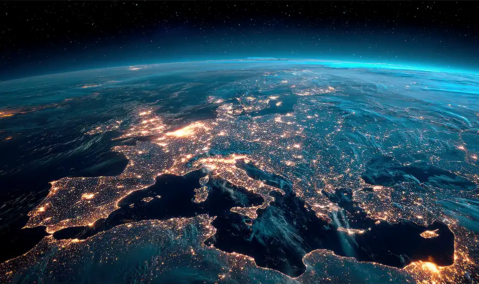 Vista global representando alcance internacional de operaciones estratégicas
