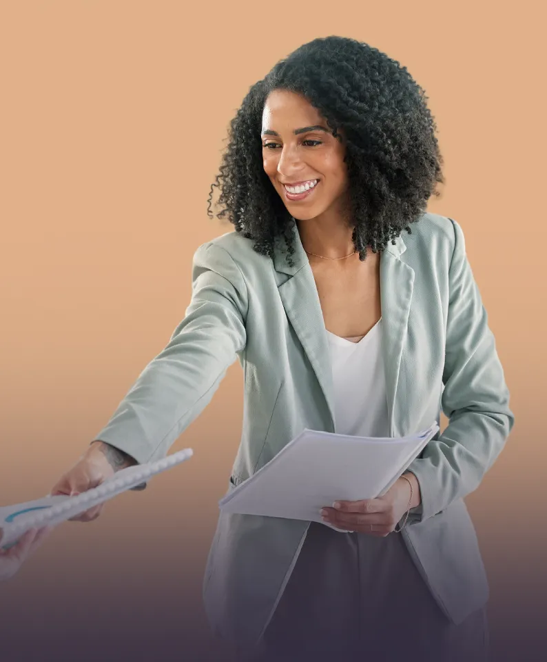 Professional presenting a proposal as a strategic associate
