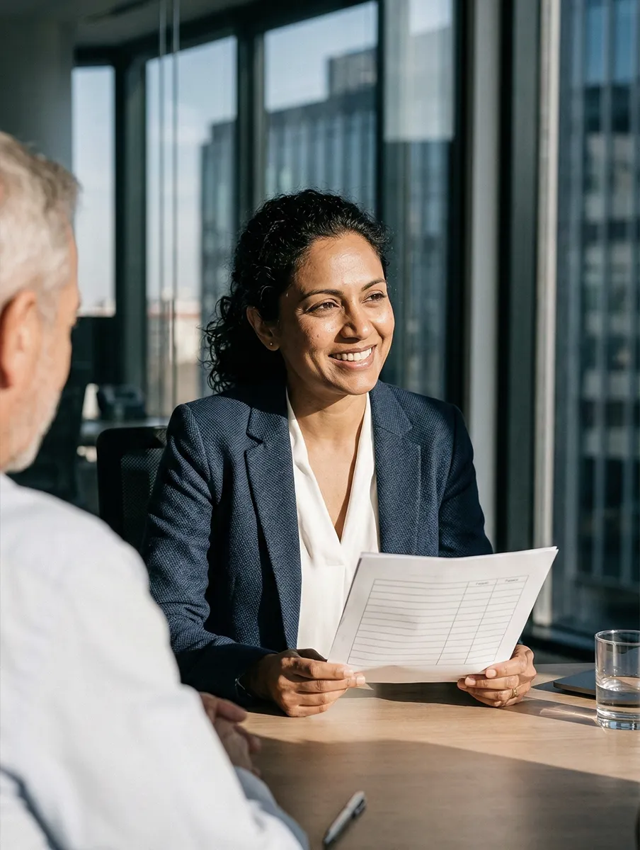 Profesional representando perfil de responsabilidad en red de asociados estratégicos
