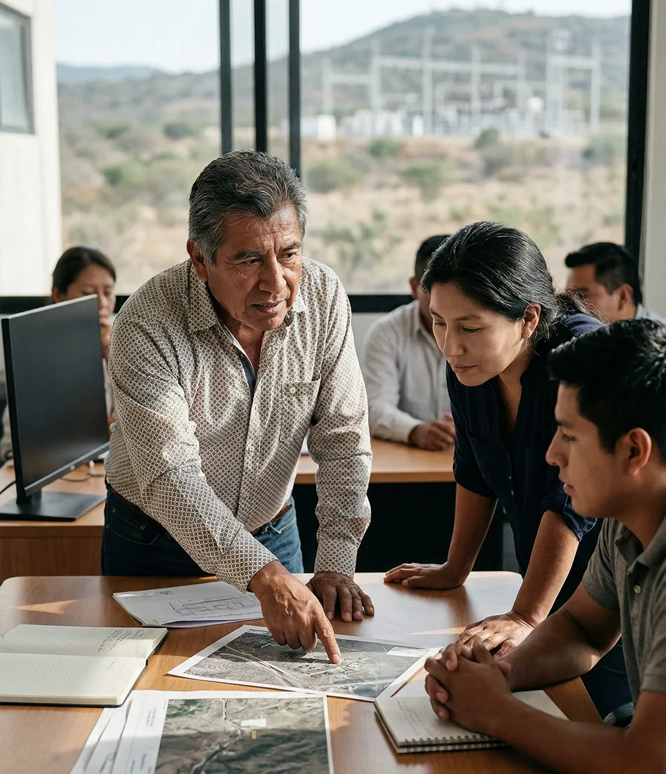 Equipo planificando proyecto representando caso tipo en estructuración corporativa
