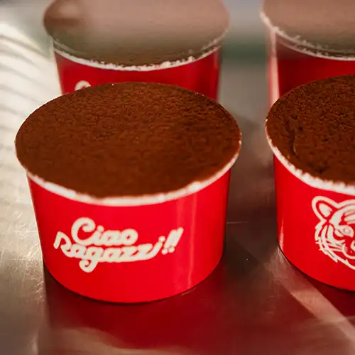 Italian style pizza with fresh cheese, herb, and small colourful tomatoes