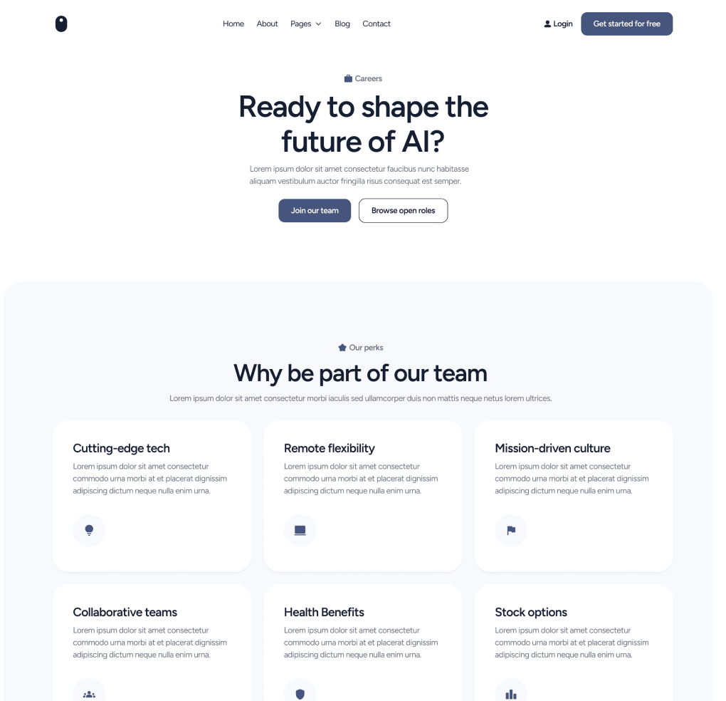 Careers Page - VisionIO - Webflow Templates | BRIX Templates