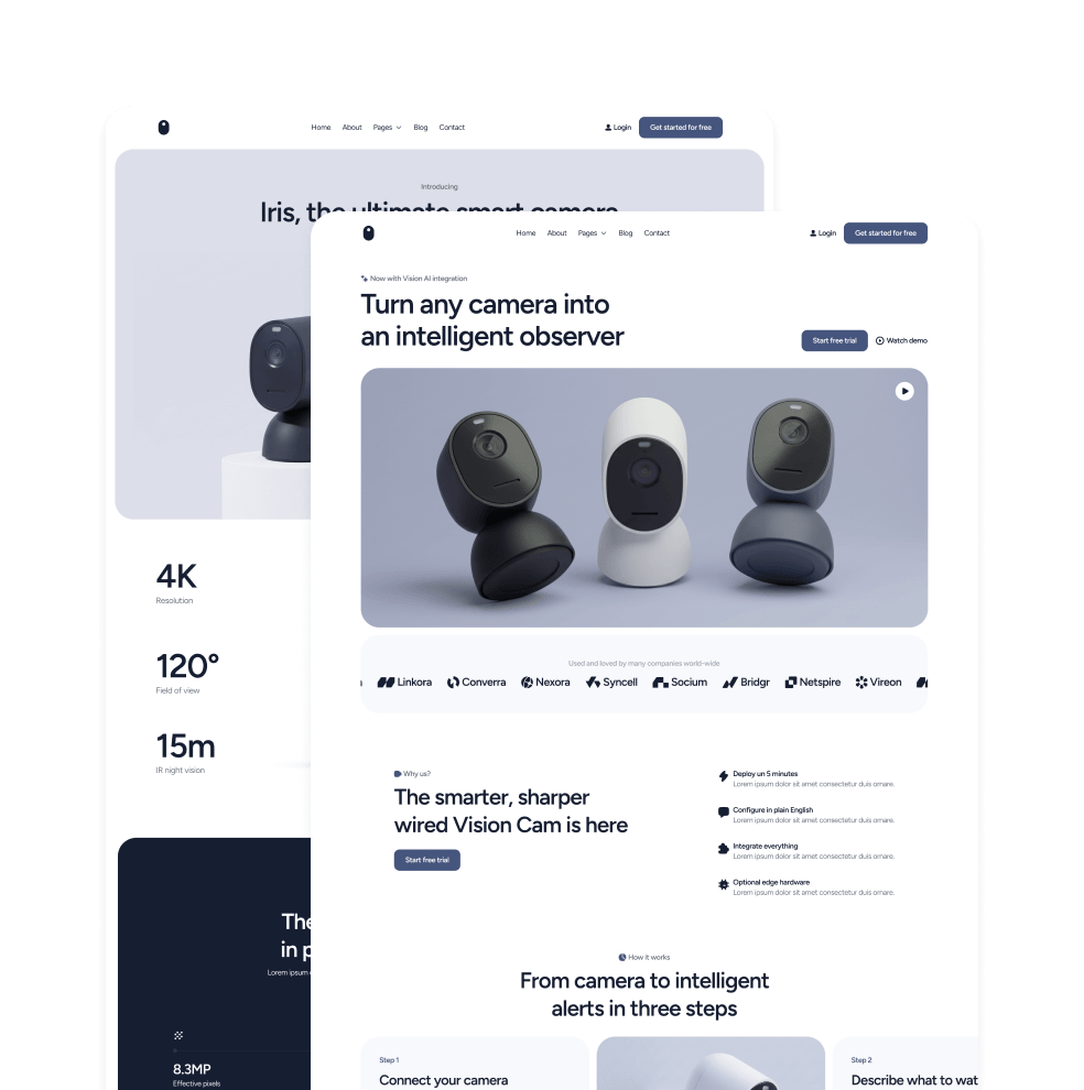 Pages Included - VisionIO - Webflow Templates | BRIX Templates