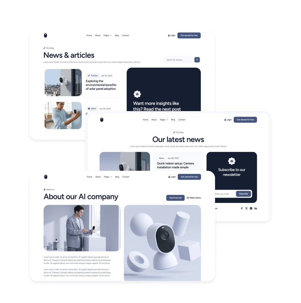 Sections Included - VisionIO - Webflow Templates | BRIX Templates