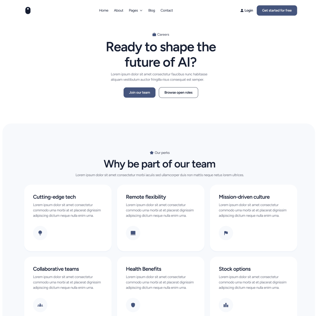 Careers Page - VisionIO - Webflow Templates | BRIX Templates