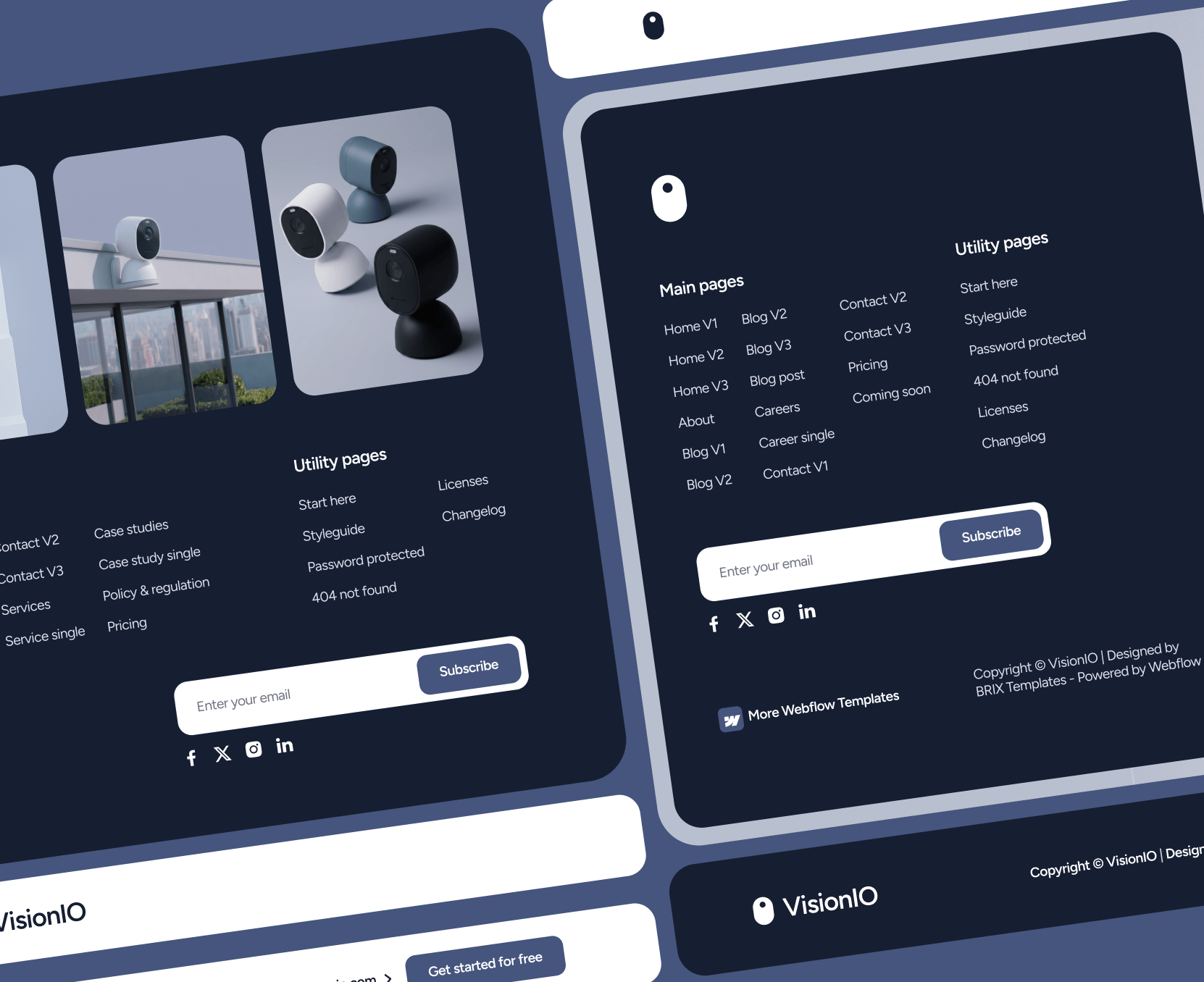 Headers and Footers - VisionIO - Webflow Templates | BRIX Templates