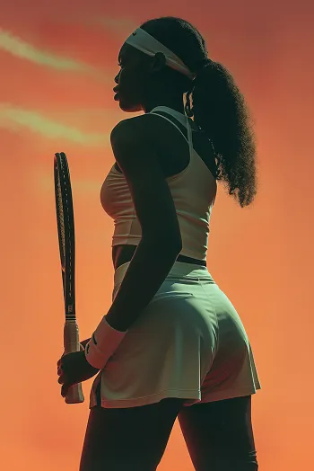 Female athlete in activewear showcasing movement and strength