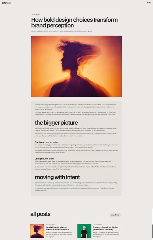 Template page screenshot