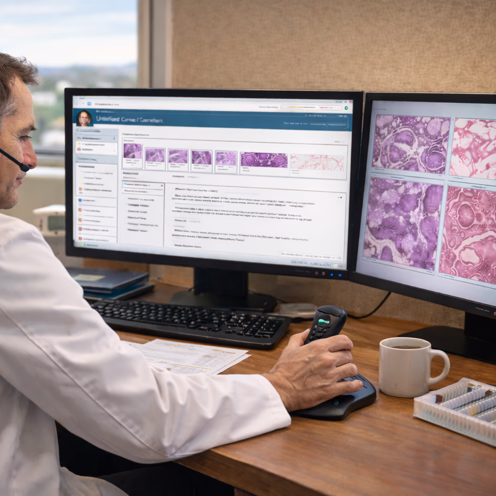 Pathology Reporting Software with AI Assistance 