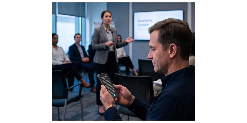 Bridge Live provides real-time captions for in-person meetings