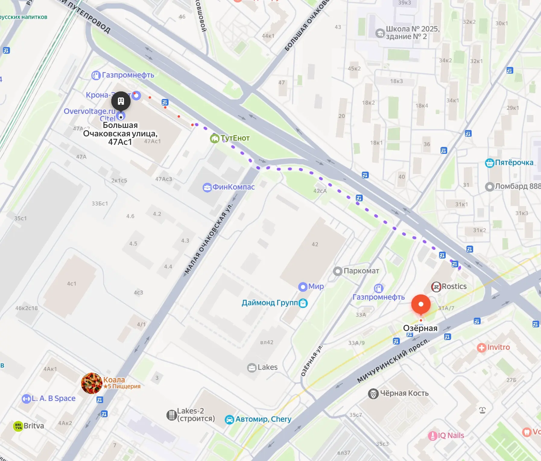 Карта расположения автосервиса Автоопора