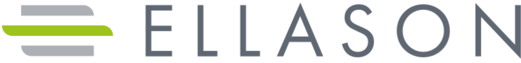 Ellason company logo with stylized E symbol and grey text.