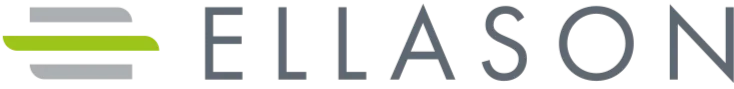 Ellason company logo with stylized E symbol and grey text.
