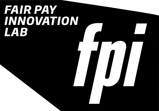 White text 'FAIR PAY INNOVATION LAB' and large initials 'fpi' on black background.