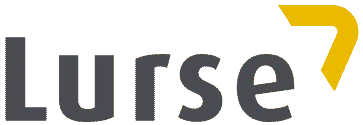 Lurse Logo mit fetten dunklen Buchstaben auf gelbem Hintergrund