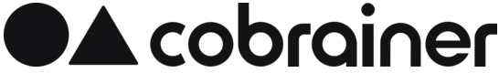 Cobrainer logo with a solid circle and a solid triangle followed by the word cobrainer.