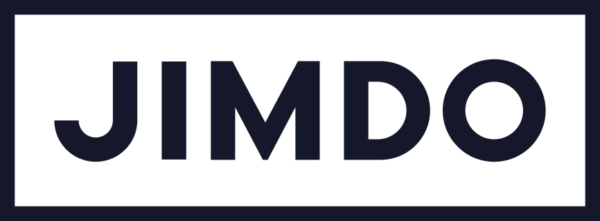 Jimdo company wordmark logo in bold black letters on a white rectangular background.