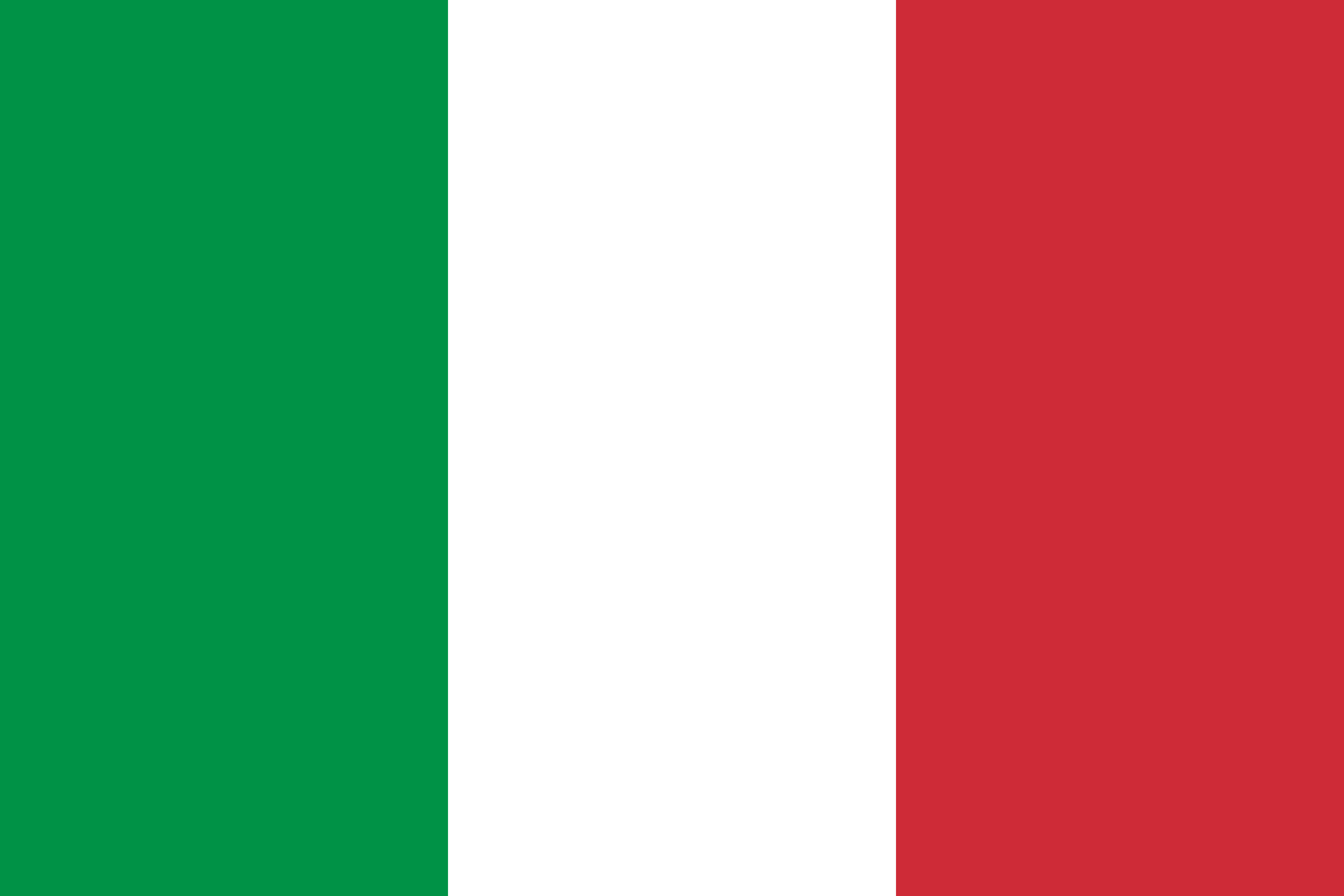 Flag of Italy with vertical stripes of green, white, and red.