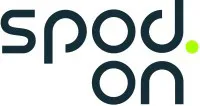 Logo Spodon avec des lettres minuscules stylisées et un point vert