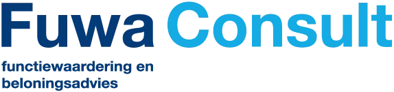 Logo de Fuwa Consult avec un slogan néerlandais sur l'évaluation des fonctions et les conseils en matière de rémunération.