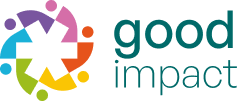 Good Impact logo with multicolored segments forming a circular shape next to the text.