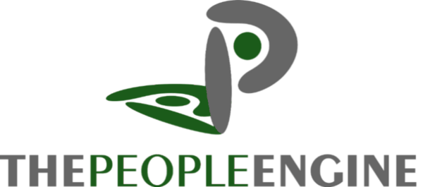 The People Engine logo with stylised figures and text in green and grey.