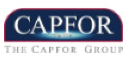 Logo of The Capfor Group with a navy blue background and white text.