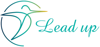 Logo de marque en tête, représentant une silhouette humaine stylisée et des lignes courbes turquoise et or.