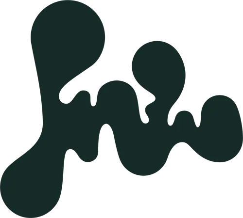 Abstract black blob shape with rounded irregular curves on a transparent background.