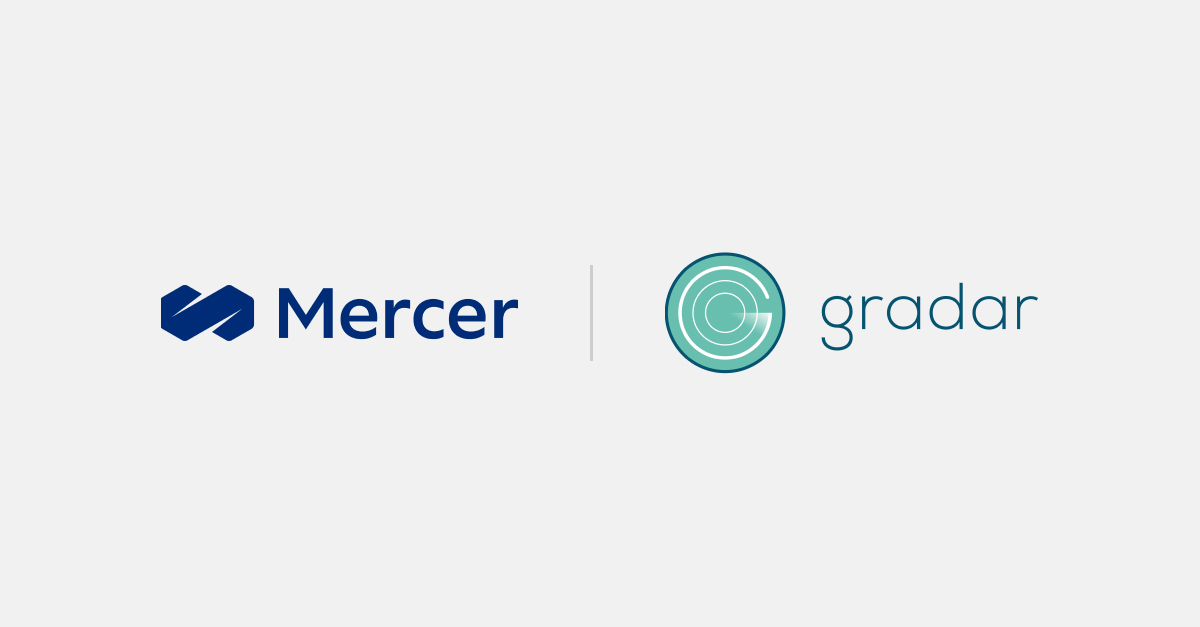 Logos of Mercer and Gradar side by side on a plain background.