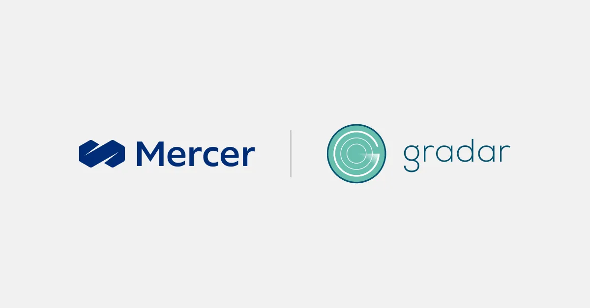 Logos of Mercer and Gradar side by side on a plain background.