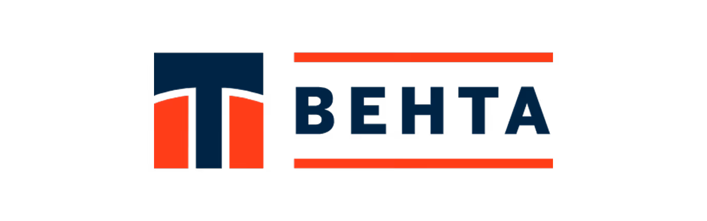 Logo der Marke BEHTA mit blauem T-Symbol und roten Linien.