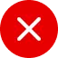 Rotes kreisförmiges Symbol mit weißem Kreuz in der Mitte.